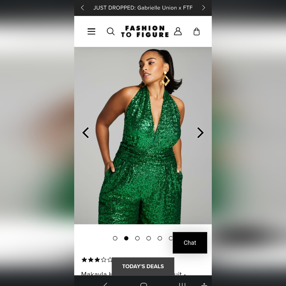Green sequin jumpsuit - Picture 3 of 5